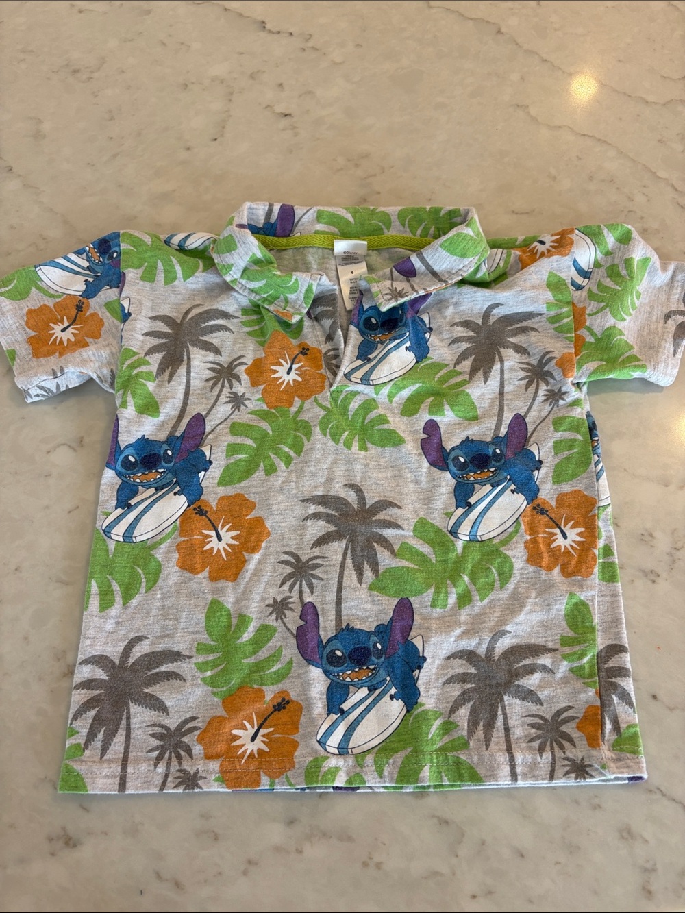 Disney Lilo and Stitch Surf & Tropical Print Polo